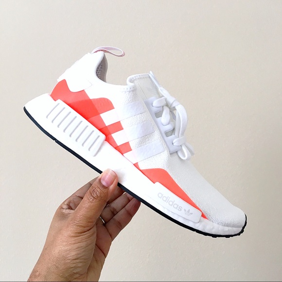 Adidas NMD R1 White Orange - Picture 2 of 8